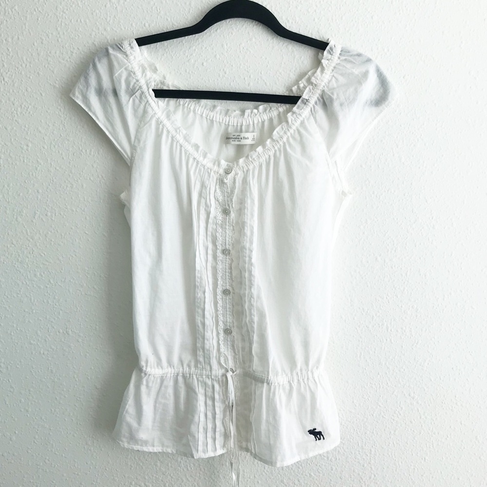 Abercrombie & Fitch Button Front Peplum Blouse
